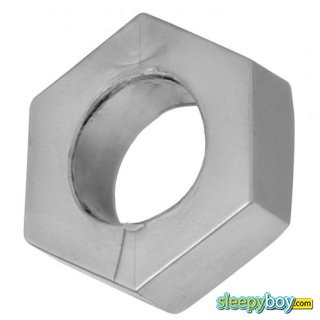 Silver Hex Heavy Duty Cock Ring and Ball Stretcher