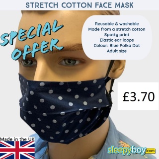 Blue mask with Large Polka dots