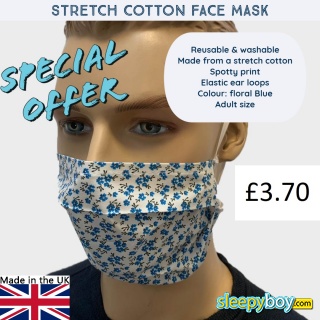 Cream mask with Blue flowers